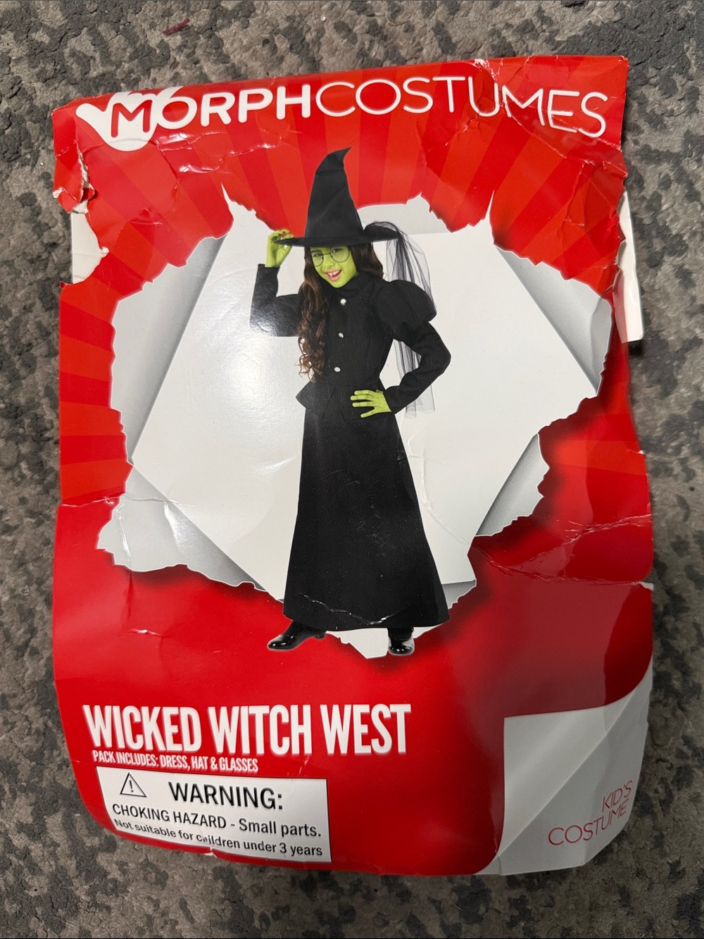 Wicked Witch West Kids Black Witch Costume with Green Accents